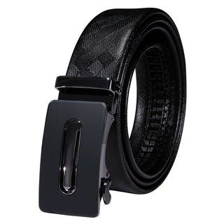 Luxury Genuine Leather Men's Buckle Belt Automatic Ratchet