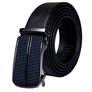 Luxury Genuine Leather Men's Buckle Belt Automatic Ratchet