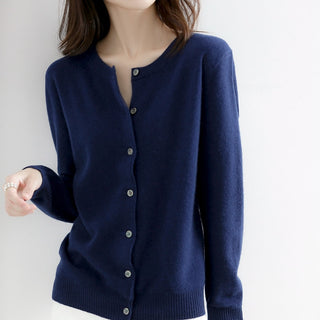 O-neck Knitted Cashmere Cardigans