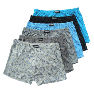 5pcs Patterned Mid-rise Loose Boxer