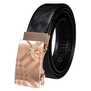 Luxury Genuine Leather Men's Buckle Belt Automatic Ratchet