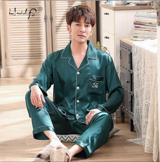 Satin Silk Pajamas Sets Couple Sleepwear