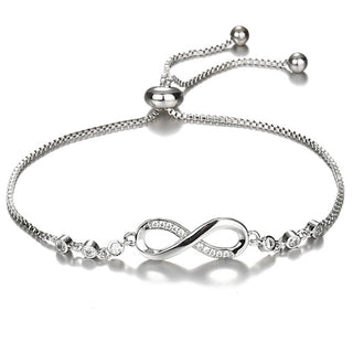 Luxurious Crystal Bracelet Silver Color Infinity Charm Bracelets