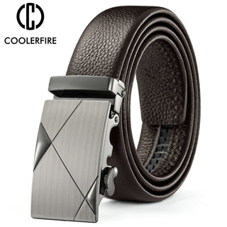 Belt Metal Luxury Brand Automatic Buckle Leather