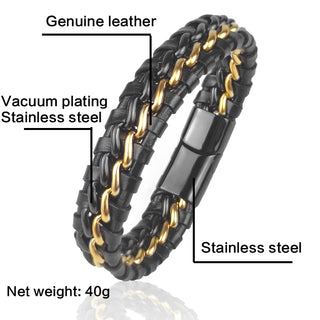 Genuine Leather Chain Bracelet