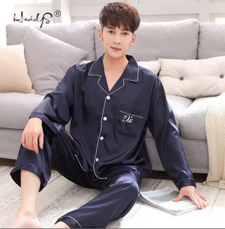 Satin Silk Pajamas Sets Couple Sleepwear