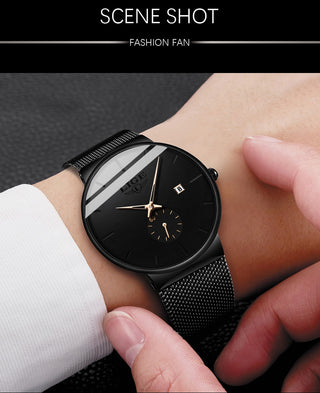 Slim Black Quartz Watch