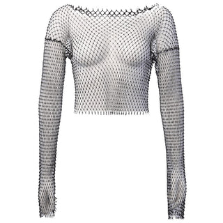 Crystal Diamond See Through Crop Top