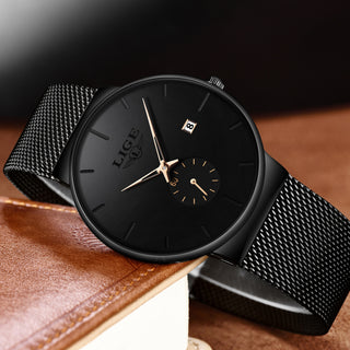 Slim Black Quartz Watch