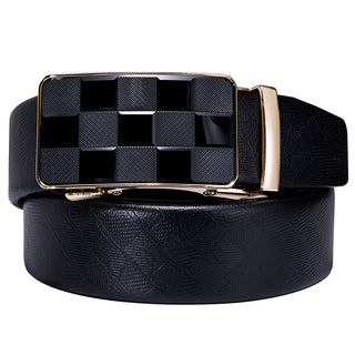 Luxury Genuine Leather Men's Buckle Belt Automatic Ratchet