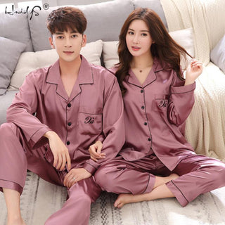 Satin Silk Pajamas Sets Couple Sleepwear