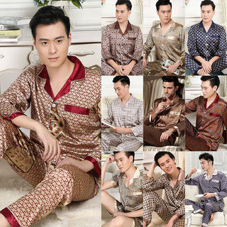 Patterned Silk Pajamas Set