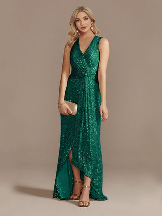 Luxury Floor Length V-Neck Evening Dress (See more options)