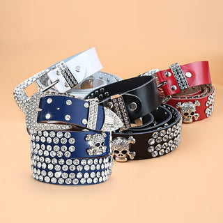 Skull Bling Bling Rhinestones Belt