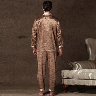 Patterned Silk Pajamas Set