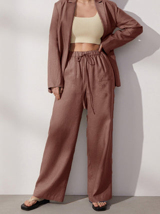 Cotton Linen Pants Wide Leg Trousers