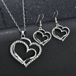 Luxury Heart-shaped Necklace Exquisite Crystal Zircon Pendant Chain