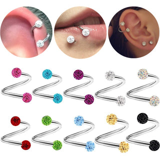 Crystal Twist Helix Earring