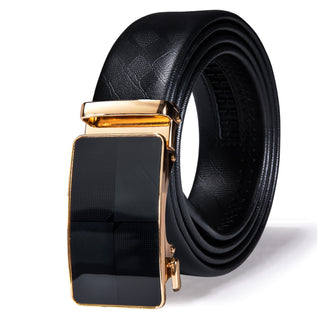 Luxury Genuine Leather Men's Buckle Belt Automatic Ratchet