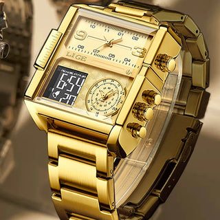 Gold Quartz Steel Watch