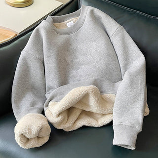 Fleece Thickened Sweatshirts O-neck Long Sleeve