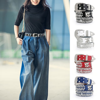 Skull Bling Bling Rhinestones Belt