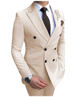 Suit 2 Pieces Double-Breasted Notch Lapel Flat (See more options)
