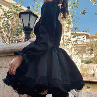 Lolita Black Aesthetic Puff Dress