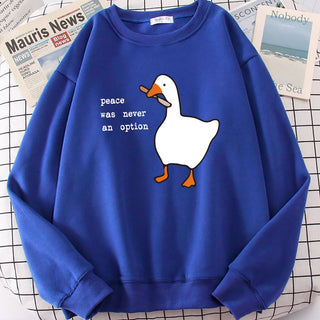 Goose Print Long Sleeves Kawaii Cartoons Pullovers