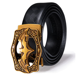 Luxury Genuine Leather Men's Buckle Belt Automatic Ratchet