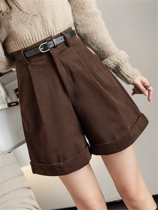 Corduroy Cargo High Waist Shorts