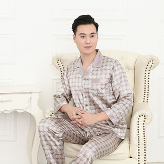 Patterned Silk Pajamas Set