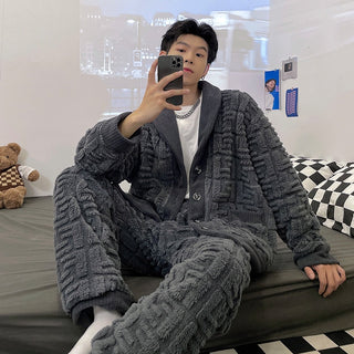 Flannel Long Sleeve Pajamas Set