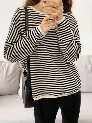 Striped Oversized Sweatshirts