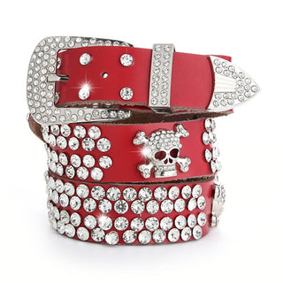 Skull Bling Bling Rhinestones Belt