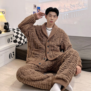 Flannel Long Sleeve Pajamas Set