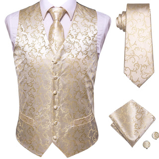 Tie Slim Sleeveless Vest Hanky Cufflink (See more options)