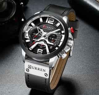 Luxury Military Leather Wrist Watch