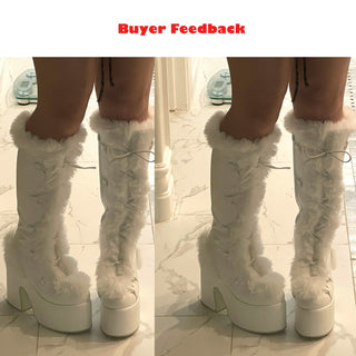 Furry Platform High Boots