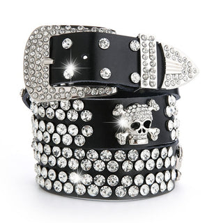 Skull Bling Bling Rhinestones Belt