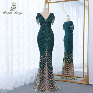 Beaded Mermaid Evening Dress