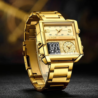 Gold Quartz Steel Watch