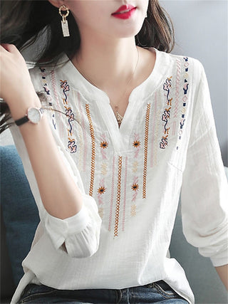 Casual  V-Neck Loose Blouse