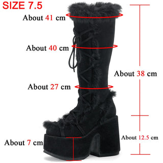 Furry Platform High Boots