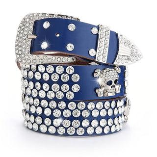 Skull Bling Bling Rhinestones Belt