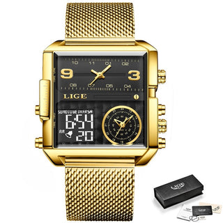 Gold Quartz Steel Watch