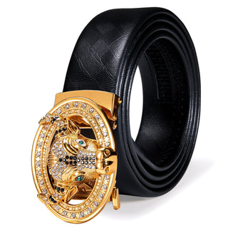 Luxury Genuine Leather Men's Buckle Belt Automatic Ratchet