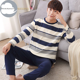 Long Sleeved Cotton Cartoon Pajamas Set