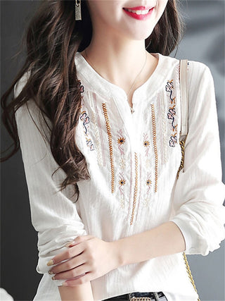 Casual  V-Neck Loose Blouse