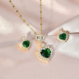 Luxury Heart-shaped Necklace Exquisite Crystal Zircon Pendant Chain